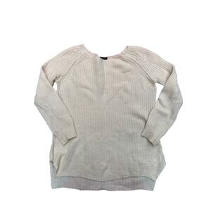 Theory Cashmere Cream Sweater Long Sleeve Pullover Petite Size P